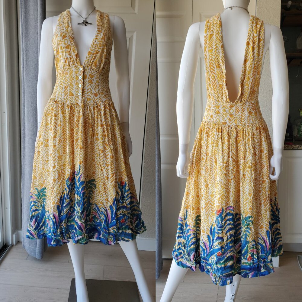 Free people yellow midi dress - Picture 2 of 9